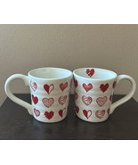Maxcera Coffee Mug Cup New Valentines Day Red Hearts Set Of 2 - £29.08 GBP