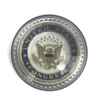 Vintage United States Congress Great Eagle Shield Pewter Paperweight Patriotic - £81.83 GBP