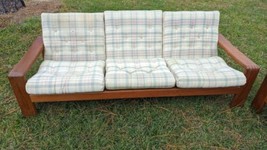 Vintage Danish Modern Teak Sofa and Loveseat Settee Set by EMC Møbler Denmark image 2