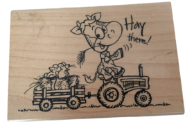 Stampendous Rubber Stamp Cow Farm Cowlik Tractor Hay There Pun Funny Card Making - £27.93 GBP