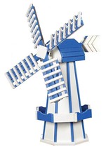 5 FOOT POLY WINDMILL - White &amp; Blue Working Dutch Garden Weathervane Ami... - $658.97