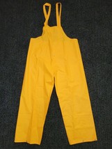 Weather Rite Vinyl Yellow Rain Pants Bibs Suspenders Men&#39;s 2XL XXL Perfe... - £18.98 GBP