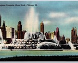 Buckingham Fountain Grant Park Chicago Illinois IL UNP Unused Linen Post... - $2.92