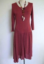 Soft Surroundings En Pointe Dress XS Terra Cotta Rust Asymmetrical Lagenlook - £31.31 GBP