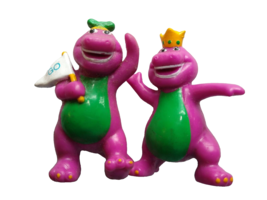 Barney Lot Of (2) Toy Figures 2.5&quot; Purple Dinosaurs Lyons Group 1993 Original - £12.30 GBP