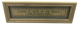 Living Is Easy At The Beach Needlepoint Wood Framed Wall Art Coastal Gif... - £15.69 GBP