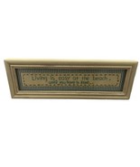 Living Is Easy At The Beach Needlepoint Wood Framed Wall Art Coastal Gif... - $27.16 CAD