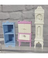 Fisher Price Precious Places Set Hutch Grandfather Clock and Bookcase Lo... - $15.84