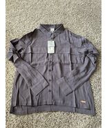 Bench Womens Gray Long Sleeve Button up Shirt Pockets Size Small Casual ... - €29,82 EUR