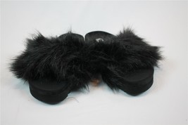 NWOB Steve Madden Black Indoor Furry Slippers 6 M  - £32.67 GBP