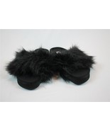 NWOB Steve Madden Black Indoor Furry Slippers 6 M  - $57.28 CAD