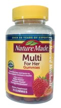 Nature Made Multi For Her Gummies Strawberry 70 each Free US Ship 5/2025... - $13.99