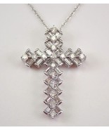 3Ct Baguette Simulated Diamond Cross Shape Pendant 14k White Gold Plated... - £172.07 GBP