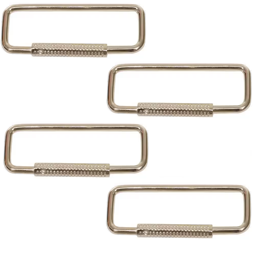 4-Pack Spring Sleeve Rectangular Key Ring D Shaped Vintage Style Nickel ... - $7.08