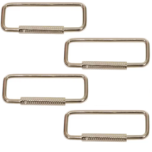 4-Pack Spring Sleeve Rectangular Key Ring D Shaped Vintage Style Nickel ... - £1.46 GBP