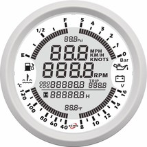 Boat Digital GPS Speedometer Tachometer 6in1 MultiFunction Gauge 8-16V 5Bar 85mm - £111.10 GBP