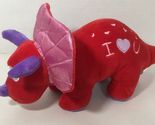 Hug &amp; Luv Triceratops dinosaur I Heart You Valentines Day Plush red purp... - $14.65