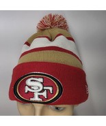 NEW ERA San Francisco 49ers Pom Beanie Hat One Size Wool Blend Fleece Li... - $12.61