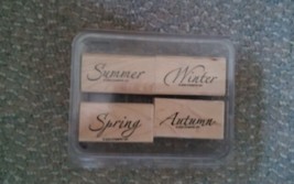 Vintage 2005 Stampin Up Season by Season Set of 4 Stamps in Plasric Case - $26.00