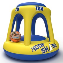 Swimming Pool Basketball Hoop Set By Hoop Shark - Yellow/Blue - Inflatab... - $50.99