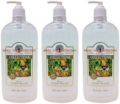 ( LOT 3 ) N.Collections OLIVE with Pump Body Wash with Natural Plant 24 Oz Ea - £27.68 GBP