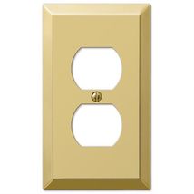 Amerelle Century Polished Brass 1 gang Stamped Steel Duplex Wall Plate - $8.95