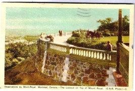 Montreal Quebec Postcard Observatoire du Mont-Royal Lookout CNR Photo - £2.28 GBP