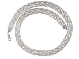 Retro Italian Woven sterling herringbone necklace - $77.96