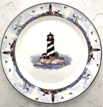 Lighthouse Sailboat Nautical Beach 10.5” Dinner Plate Stoneware China 8 - $322.80 MXN