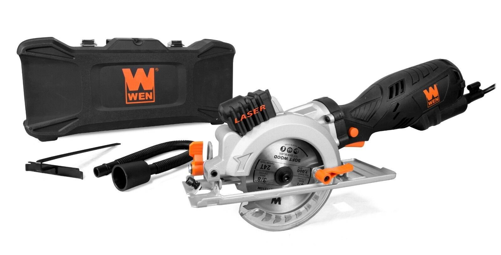 Wen 3625 5-Amp 4-1/2" Beveling Compact Circular Saw With Laser And Carrying Case - $108.97