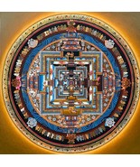 Hand-painted Wheel of Life Mandala Thangka Painting, Buddhist  Art 14 x ... - $165.35
