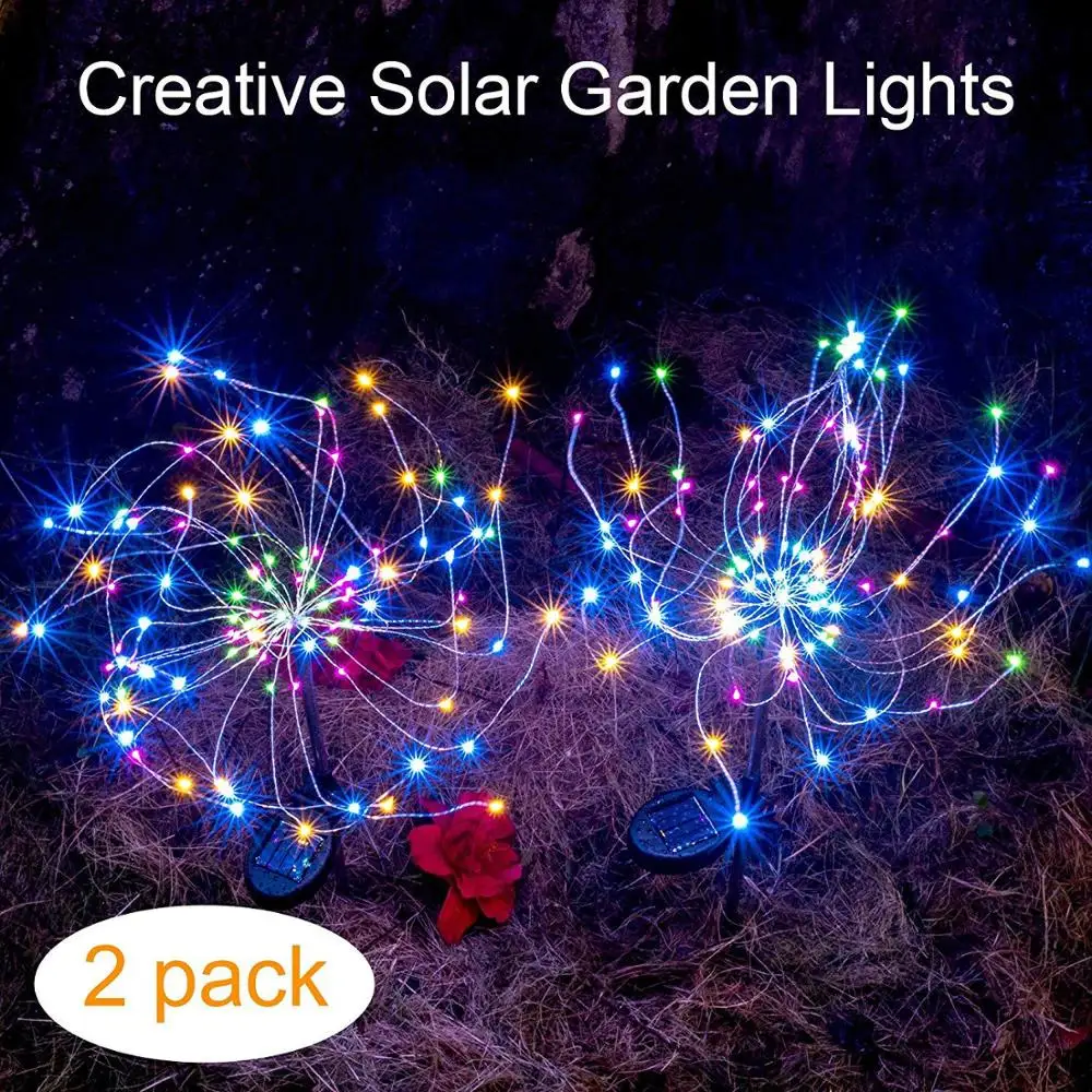 Solar Firework Light 120 LED Lights Outdoor Firework Solar Garden Decorative lan - £111.71 GBP