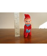 Vintage Pixie Elf Knee Hugger Felt Red Green Japan Rubber or Plastic Face - $443.98 MXN