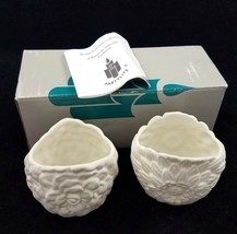 Partylite Bisque Porcelain May Flowers Tealight Candle Holders 2 Pcs USA - £7.82 GBP