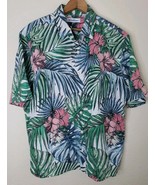 Caribbean Shirt Mens Large Tropical Floral Button Casual Short Sleeve 60... - $15.95