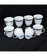 Noritake Crestwood Platinum Cups 4166 Lot of 8  Near Mint! - $56.45 CAD