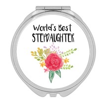 World&#39;s Best Stepdaughter : Gift Compact Mirror Family Cute Flower Chris... - £10.35 GBP