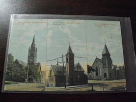 Vintage 1910 Postcard - 3 Churches in Coatesville PA Chester County - £13.16 GBP
