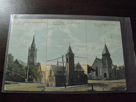 Vintage 1910 Postcard - 3 Churches in Coatesville PA Chester County - $320.38 MXN