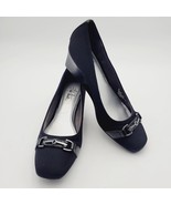 Lifestride Womens Black Gazette Square Toe Wedge Heel Shoes Size 8 M - $29.99
