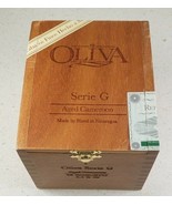 Vintage OLIVA Serie G Empty Wooden Cigar Box w Hinged Lid from Nicaragua... - $15.54