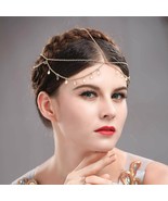 Aukmla Headband Women Head Jewelry Hair Chain Sequins Gold Coin Discs BO... - £9.52 GBP