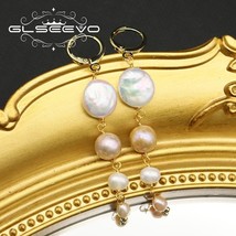 GLSEEVO Natural Freshwater Baroque  Long Drop Earrings Women&#39;s Party Engagement  - £18.47 GBP