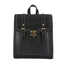 Vintage Pu Leather Women Backpack High Quality BackpaFashion School Bag College  - £61.28 GBP