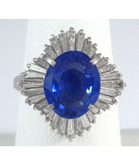    

GIA 4.11ct SAPPHIRE &amp; DIAMOND PLATINUM Ring - R9633 - $13,120.75 CAD