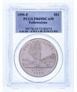 1999-P Silver Commemorative Yellowstone Round Graded by PCGS as PR69DCAM - $1,811.73 MXN