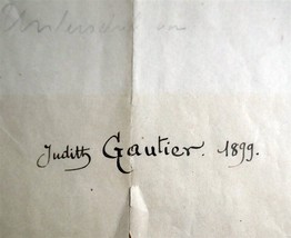 Judith Gautier Signed Letter French Poet &amp; Novelist c1830 - £33.01 GBP