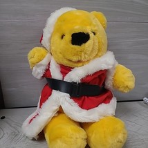Disney Sears Winnie The Pooh Christmas Plush In Santa Suit Hat 1991 17&quot; - £9.78 GBP