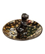 Leopard Black Panther Cat Trinket Dish Ceramic Jewelry Ring Holder 4.3 X... - $19.79