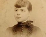 Cabinet Card Young Lady in Black Richter Studio Philadelphia PA DAMAGED  - $18.66